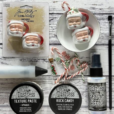 Tim Holtz Díszítőelem Santa Mug Idea-ology Christmas (2 db)