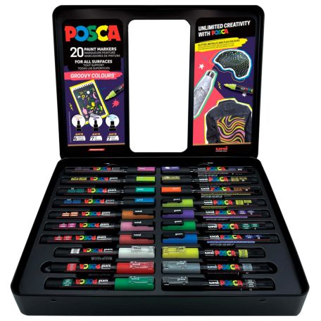 UNI Posca dekormarker vegyes készlet - GROOVY 20 db