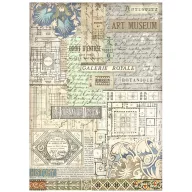   Stamperia Art of Travelling Rizspapír A4 Art museum background Rice Paper (1 ív)