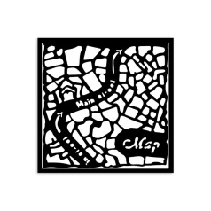   Stamperia Art of Travelling Vastag stencil 12x12cm Street map Thick Stencil  (1 db)