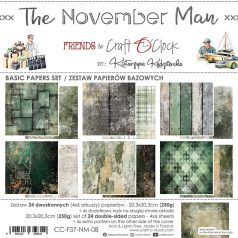   Craft O'Clock Scrapbook papírkészlet 8" (20 cm) The November Man Basic Paper Set (24 ív)