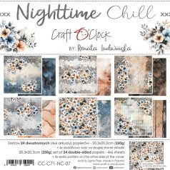  Craft O'Clock Scrapbook papírkészlet 8" (20 cm) Nighttime Chill Mix Paper Set (24 ív)