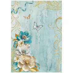   Stamperia Masquerade Rízspapír A4 Flowers corner Rice Paper (1 ív)