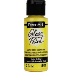   DecoArt Üvegfesték 59 ml Light Yellow Világossárga DecoArt Glass Paint (1 db)