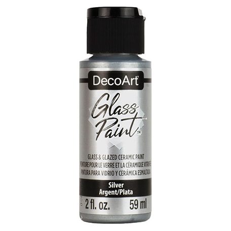 DecoArt Üvegfesték 59 ml Silver Ezüst DecoArt Glass Paint (1 db)