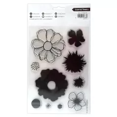   Art by Marlene Layered Flowers Szilikonbélyegző ABM Clear Stamp 1 csomag