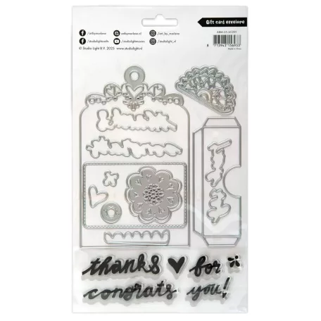 Art by Marlene Gift Card Envelope Vágósablon ás bélyegző készlet ABM Stamp and Cutting Dies 1 csomag