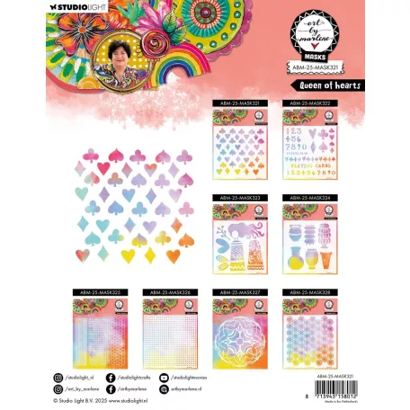 Art by Marlene Queen Of Hearts Stencil 8" (20 cm)  ABM Mask (1 db)