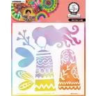 Art by Marlene Curious Lady Stencil 8" (20 cm)  ABM Mask (1 db)