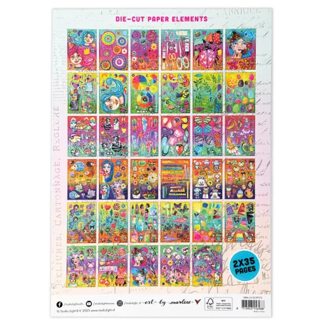 Art by Marlene Kivágatok  1000 minta ABM Die-cut Paper ElementsA4 1 db