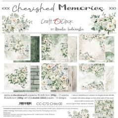   Craft O'Clock Scrapbook papírkészlet 12" (30 cm) Cherished Memories Paper Collection Set (6 ív)