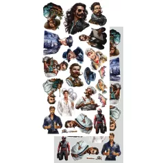   Alchemy of Art Kivágóív 6"x12" (15cm x 30 cm) Adventure Men Extras to Cut Set (1 csomag)