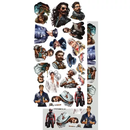 Alchemy of Art Kivágóív 6"x12" (15cm x 30 cm) Adventure Men Extras to Cut Set (1 csomag)