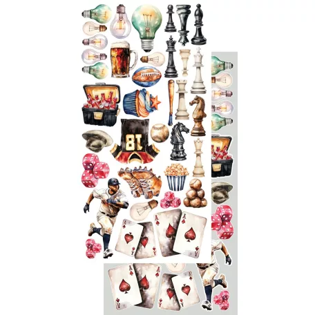 Alchemy of Art Kivágóív 6"x12" (15cm x 30 cm) Adventure Men Extras to Cut Set (1 csomag)