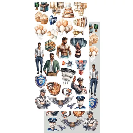 Alchemy of Art Kivágóív 6"x12" (15cm x 30 cm) Adventure Men Extras to Cut Set (1 csomag)