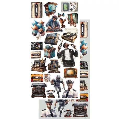 Alchemy of Art Kivágóív 6"x12" (15cm x 30 cm) Adventure Men Extras to Cut Set (1 csomag)