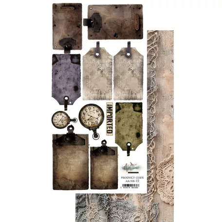 Alchemy of Art Kivágóív 6"X12" (15x30 cm) Natural Beauty Tags Double-sided paper (1 ív)