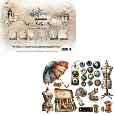 Alchemy of Art Papírkészlet 8" (20 cm) Natural Beauty Paper Collection Set (12 lap)