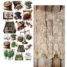   Alchemy of Art Kivágóív 6"X12" (15x30 cm) Recipe for Happiness  Double-sided paper (1 ív)