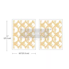   Redesign with Prima Kacha Golden Lacework Transzfer fólia 8.5"X11" (A4) Middy Decor Transfers (2 ív)