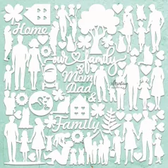   Mintay Papers Chipboard 12" (30 cm) - Family - Chippies Decor (1 ív)