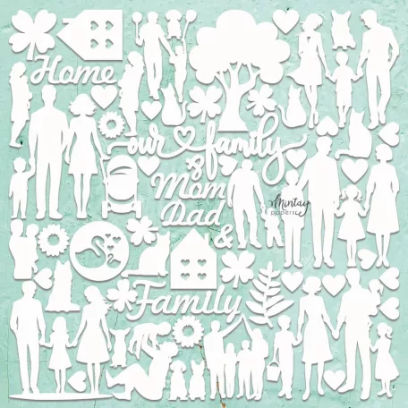 Mintay Papers Chipboard 12" (30 cm) - Family - Chippies Decor (1 ív)