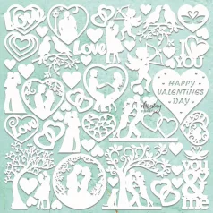   Mintay Papers Chipboard 12" (30 cm) - Valentine's Day - Chippies Decor (1 ív)