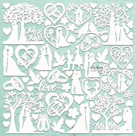 Mintay Papers Chipboard 12" (30 cm) - Wedding - Chippies Decor (1 ív)