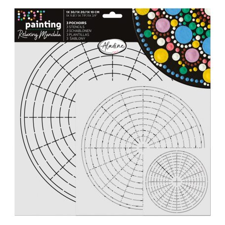 AladinE Stencil pontfestéshez  - 10/20/30 cm - Dot painting (3 db)