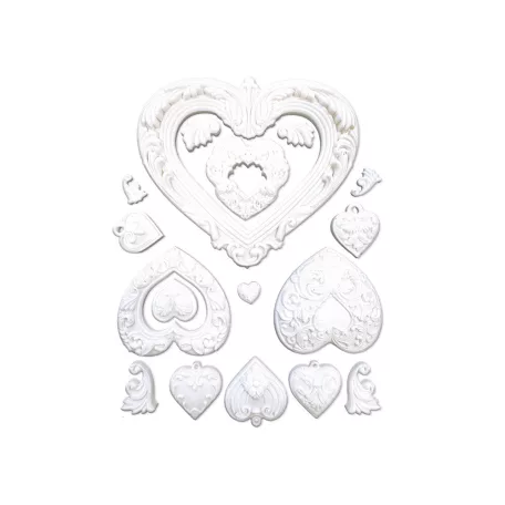 Stamperia Best Sellers Szilikon öntőforma A5 Hearts Silicon Mould (1 db)