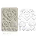 Stamperia Best Sellers Szilikon öntőforma A5 Hearts Silicon Mould (1 db)