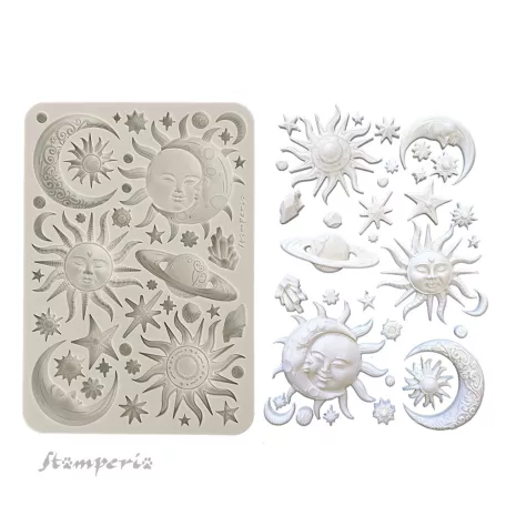 Stamperia Best Sellers Szilikon öntőforma A5 Sun and moon Silicon Mould (1 db)