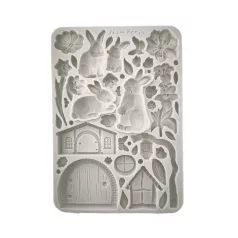   Stamperia Best Sellers Szilikon öntőforma A5 Rabbit and flowers Silicon Mould (1 db)