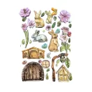Stamperia Best Sellers Szilikon öntőforma A5 Rabbit and flowers Silicon Mould (1 db)