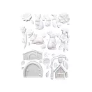 Stamperia Best Sellers Szilikon öntőforma A5 Rabbit and flowers Silicon Mould (1 db)