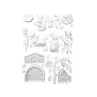 Stamperia Best Sellers Szilikon öntőforma A5 Rabbit and flowers Silicon Mould (1 db)