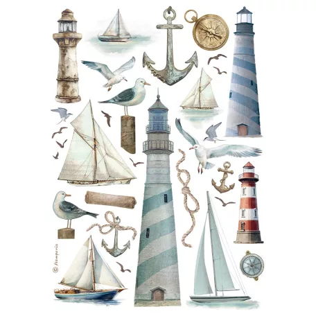 Stamperia Best Sellers Rízspapír A4 Lighthouse Rice Paper (1 ív)