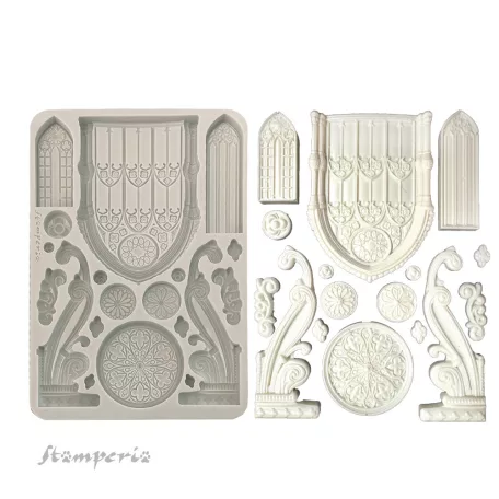 Stamperia Master of Magic Szilikon öntőforma A5 Gothic architecture elements Silicon Mould (1 db)