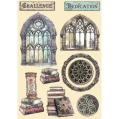   Stamperia Master of Magic Fa dísíztőelem A5  Wooden Shapes (1 ív)