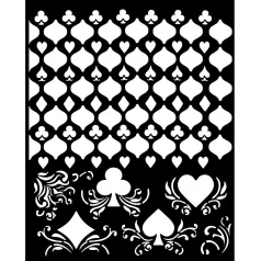   Stamperia Master of Magic Vastag stencil 20x25cm Cards pattern Thick Stencil  (1 db)