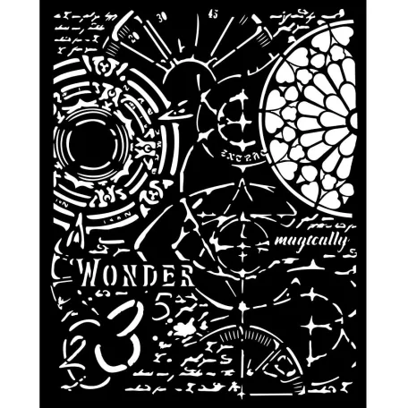 Stamperia Master of Magic Vastag stencil 20x25cm Gothic texture Thick Stencil  (1 db)
