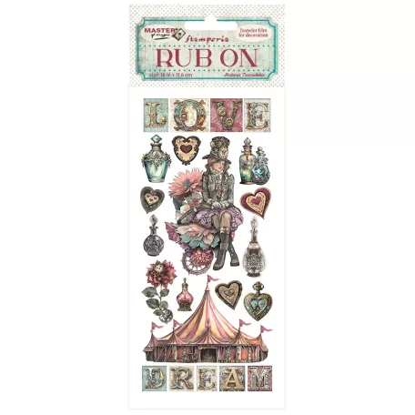 Stamperia Master of Magic Kaparós matrica  Circus Rub-On (1 ív)