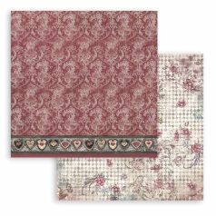   Stamperia Master of Magic Scrapbook papír 12" (30 cm) Burgundy tapestry Paper Sheets (1 ív)