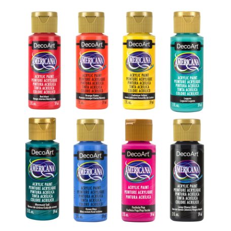 8 db Akrilfesték - matt 59 ml - Vibes Paint Kit by Lydia May - DecoArt Americana® Acrylics (1 csomag)