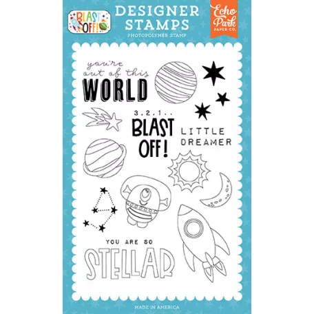 Echo Park Blast Off Out Of This World Szilikonbélyegző Clear Stamps (1 db)