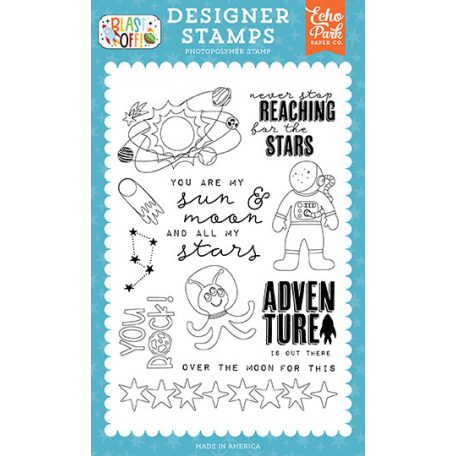 Echo Park Blast Off My Sun And Moon Szilikonbélyegző Clear Stamps (1 db)