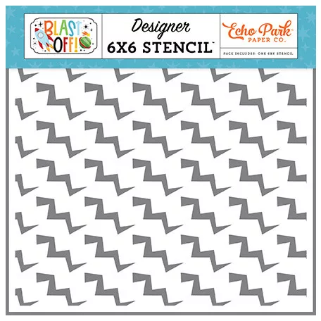 Echo Park Blast Off Zig Zag Zaps Stencil 6" (15 cm) Designer Stencil (1 db)