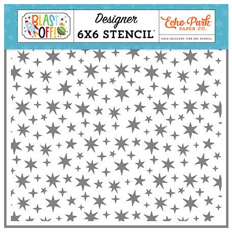 Echo Park Blast Off Stellar Starbursts Stencil 6" (15 cm) Designer Stencil (1 db)