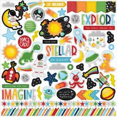   Echo Park Blast Off Matrica 12" (30 cm) Cardstock Stickers (1 ív)