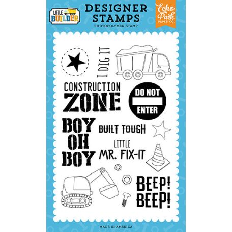 Echo Park Little Builder Construction Zone Szilikonbélyegző Clear Stamps (1 db)